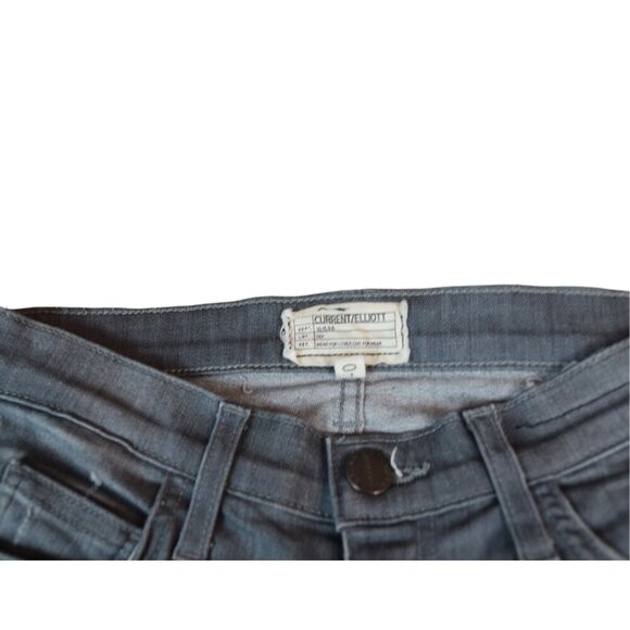 Current Elliott Women's Distressed Skinny Jeans Size 24 Gray Mid-Rise Denim Pant - Picture 2 of 9